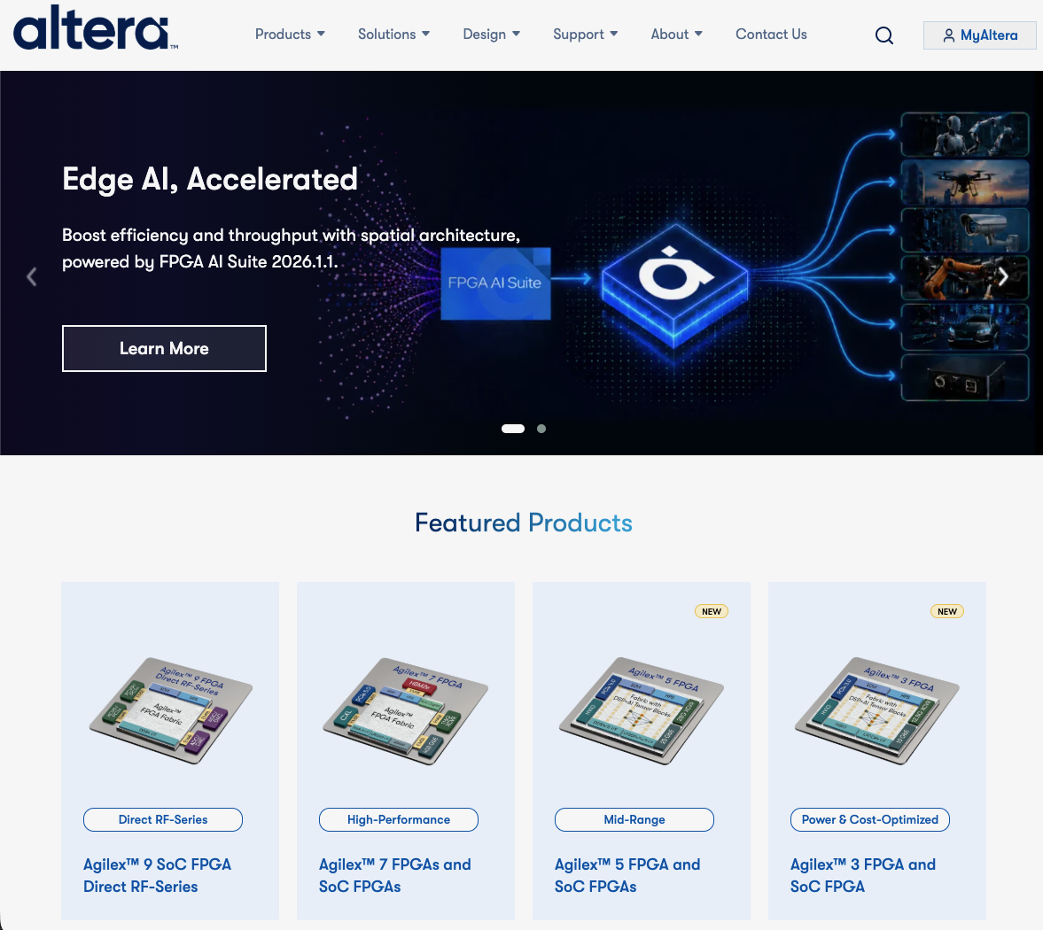 Altera homepage